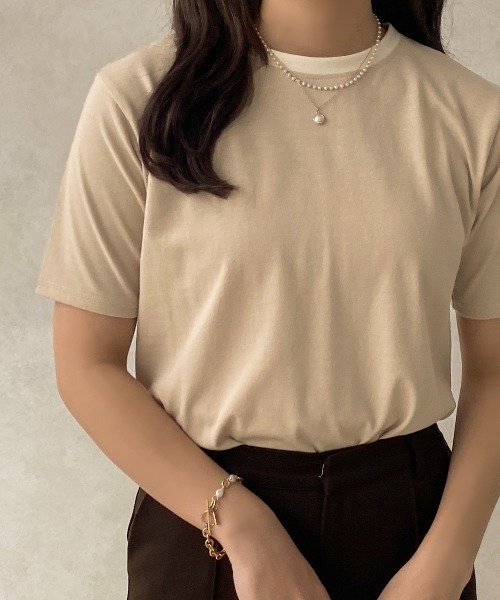 apres jour clair（アプレジュールクレア）の「【apres jour clair】リンガーTシャツ【ZOZOTOWN限定アイテム】（Tシャツ/カットソー・レディース・ベージュ/イエロー系その他/ライトベージュ・X-LARGE/フリー）」の6枚目の写真