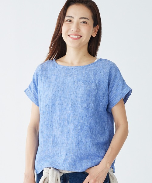 LLビーン　JAPAN FIT　リネン，麻100％半袖シャツ未使用タグ付き プレミアム・ウォッシャブル・リネン・シャツ、半袖ティ ジャパン