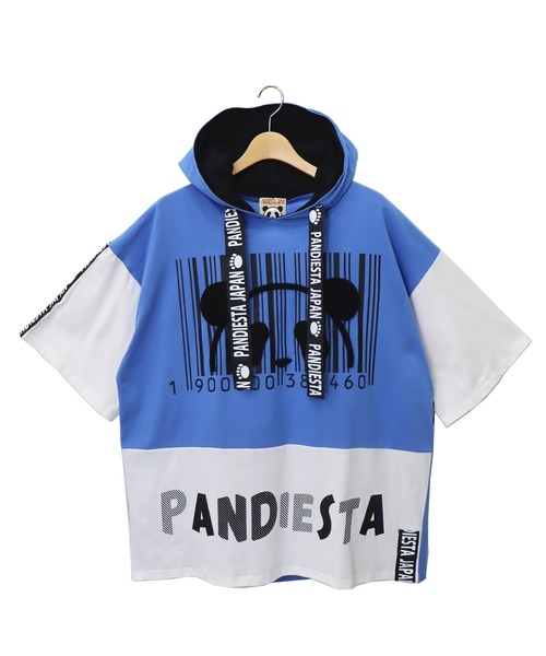 バーコードプリント半袖なりきりBIGパーカー (M2)