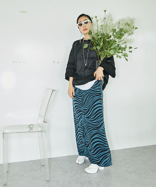 CITYSHOP(シティーショップ)の「TRICOT ORGANDIE T-SHIRT:カットソー(Tシャツ/カットソー・レディース・ホワイト/ブラック・FREE)」の19枚目の写真