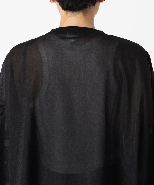 CITYSHOP(シティーショップ)の「TRICOT ORGANDIE T-SHIRT:カットソー(Tシャツ/カットソー・レディース・ホワイト/ブラック・FREE)」の11枚目の写真