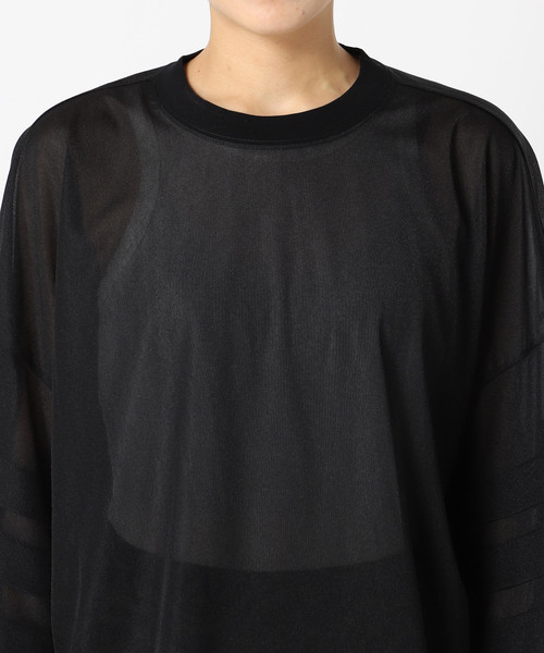 CITYSHOP(シティーショップ)の「TRICOT ORGANDIE T-SHIRT:カットソー(Tシャツ/カットソー・レディース・ホワイト/ブラック・FREE)」の10枚目の写真