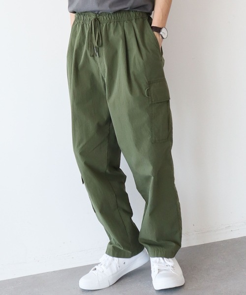 CRAFT STANDARD BOUTIQUE(クラフトスタンダードブティック)の「綿ナイロンダンプイージーパンツ *(カーゴパンツ・メンズ・ブラック/カーキ・LL/M/L)」の2枚目の写真