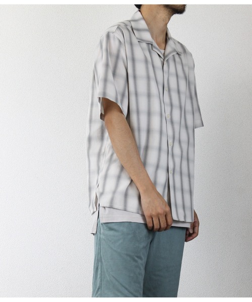 LiSS(リス)の「【Ls】【LiSS】オープンカラー レトロチェックシャツ(Tシャツ/カットソー・メンズ・ホワイト/グリーン/ブルー・1/2)」の15枚目の写真