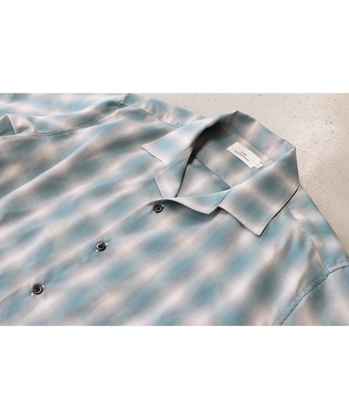 LiSS(リス)の「【Ls】【LiSS】オープンカラー レトロチェックシャツ(Tシャツ/カットソー・メンズ・ホワイト/グリーン/ブルー・1/2)」の13枚目の写真