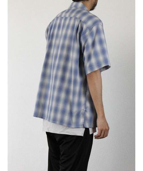 LiSS(リス)の「【Ls】【LiSS】オープンカラー レトロチェックシャツ(Tシャツ/カットソー・メンズ・ホワイト/グリーン/ブルー・1/2)」の19枚目の写真