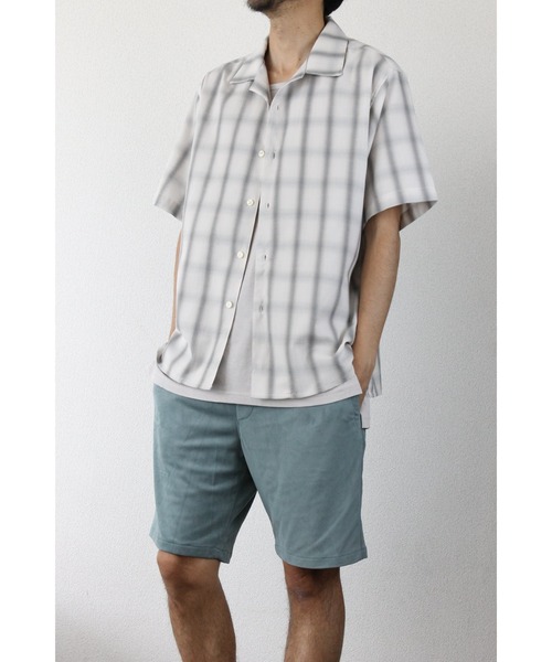 LiSS(リス)の「【Ls】【LiSS】オープンカラー レトロチェックシャツ(Tシャツ/カットソー・メンズ・ホワイト/グリーン/ブルー・1/2)」の12枚目の写真