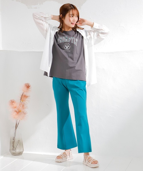 Honeys(ハニーズ)の「シアーシャツ(シャツ/ブラウス・レディース・モカ/ブラック/グリーン/ホワイト/ピンク/ブルー・S/L/M)」の10枚目の写真