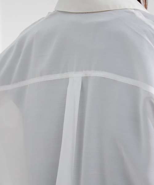 Honeys(ハニーズ)の「シアーシャツ(シャツ/ブラウス・レディース・モカ/ブラック/グリーン/ホワイト/ピンク/ブルー・S/L/M)」の21枚目の写真