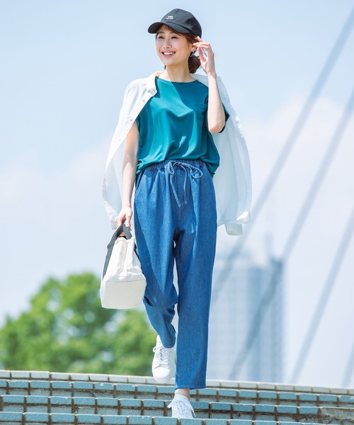 Honeys(ハニーズ)の「シアーシャツ(シャツ/ブラウス・レディース・モカ/ブラック/グリーン/ホワイト/ピンク/ブルー・S/L/M)」の7枚目の写真