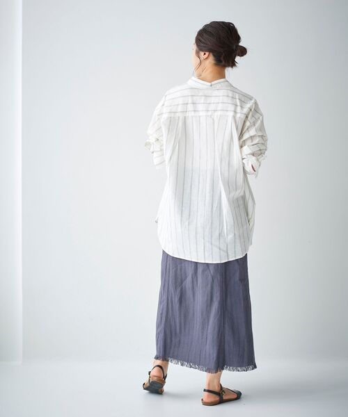 le.coeur blanc（ルクールブラン）の「コットン麻オーバーシャツ（シャツ/ブラウス・レディース・ホワイト系その他/サンドベージュ/ピンク系その他2/カーキオリーブ・38）」の11枚目の写真