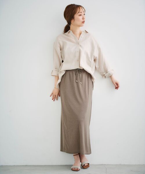 le.coeur blanc（ルクールブラン）の「コットン麻オーバーシャツ（シャツ/ブラウス・レディース・ホワイト系その他/サンドベージュ/ピンク系その他2/カーキオリーブ・38）」の14枚目の写真