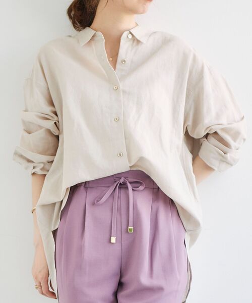 le.coeur blanc（ルクールブラン）の「コットン麻オーバーシャツ（シャツ/ブラウス・レディース・ホワイト系その他/サンドベージュ/ピンク系その他2/カーキオリーブ・38）」の17枚目の写真