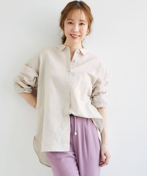 le.coeur blanc（ルクールブラン）の「コットン麻オーバーシャツ（シャツ/ブラウス・レディース・ホワイト系その他/サンドベージュ/ピンク系その他2/カーキオリーブ・38）」の18枚目の写真