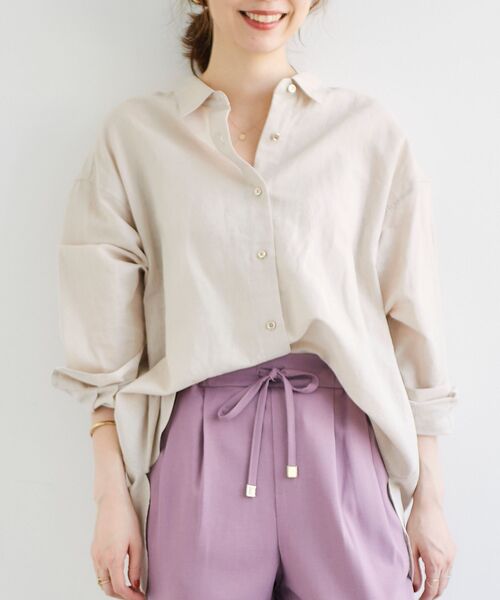 le.coeur blanc（ルクールブラン）の「コットン麻オーバーシャツ（シャツ/ブラウス・レディース・ホワイト系その他/サンドベージュ/ピンク系その他2/カーキオリーブ・38）」の19枚目の写真