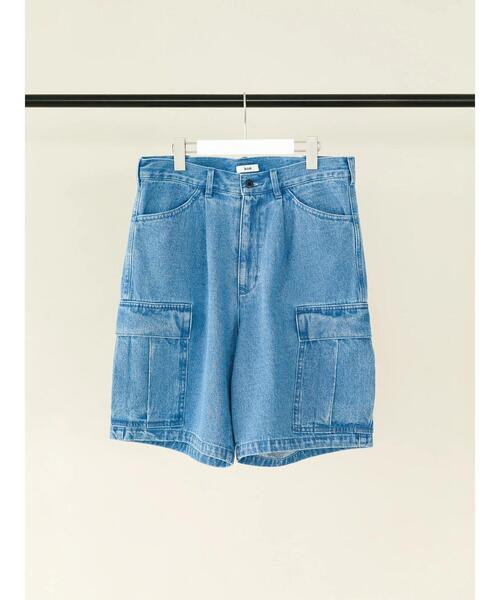 koe（コエ）の「【メンズ】デニムワイドカーゴパンツ*（デニムパンツ・メンズ・ライトインディゴブルー/ワンウォッシュ・M/L）」の4枚目の写真