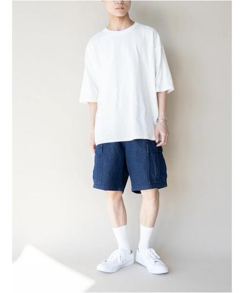 koe（コエ）の「【メンズ】デニムワイドカーゴパンツ*（デニムパンツ・メンズ・ライトインディゴブルー/ワンウォッシュ・M/L）」の7枚目の写真