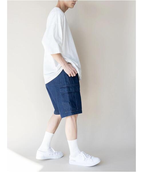 koe（コエ）の「【メンズ】デニムワイドカーゴパンツ*（デニムパンツ・メンズ・ライトインディゴブルー/ワンウォッシュ・M/L）」の9枚目の写真