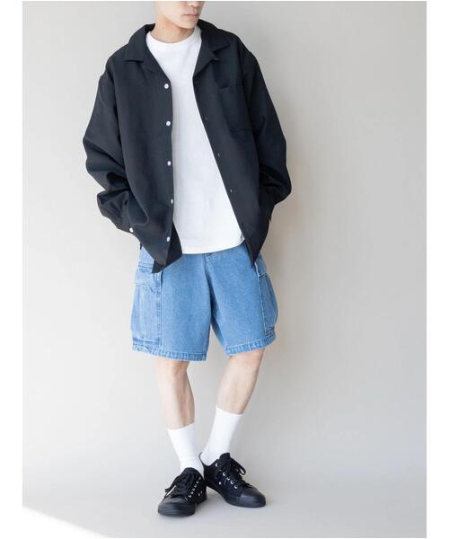 koe（コエ）の「【メンズ】デニムワイドカーゴパンツ*（デニムパンツ・メンズ・ライトインディゴブルー/ワンウォッシュ・M/L）」の10枚目の写真