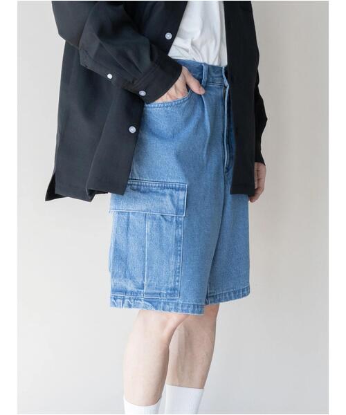 koe（コエ）の「【メンズ】デニムワイドカーゴパンツ*（デニムパンツ・メンズ・ライトインディゴブルー/ワンウォッシュ・M/L）」の13枚目の写真