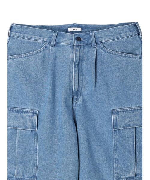 koe（コエ）の「【メンズ】デニムワイドカーゴパンツ*（デニムパンツ・メンズ・ライトインディゴブルー/ワンウォッシュ・M/L）」の16枚目の写真