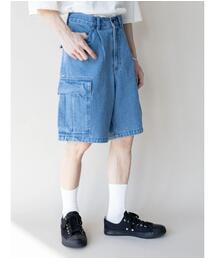 koe（コエ）の「【メンズ】デニムワイドカーゴパンツ*（デニムパンツ・メンズ）」