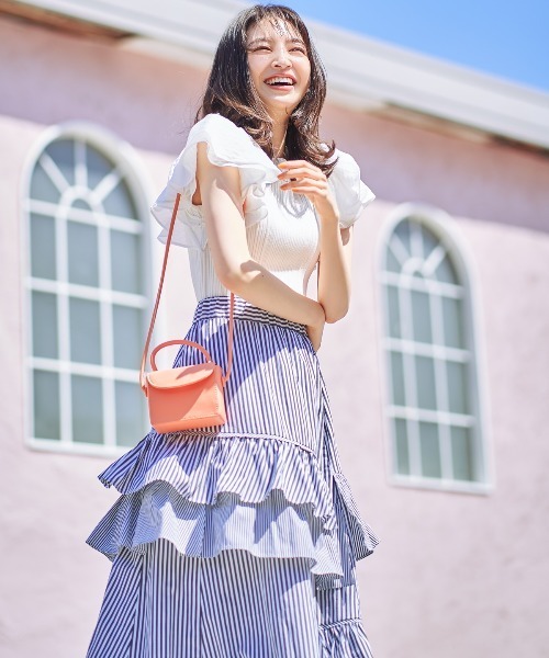 WILLSELECTION(ウィルセレクション)の「袖シフォンプチハイプルオーバー(Tシャツ/カットソー・レディース・オフホワイト/ピンク/ブラック・MEDIUM)」の6枚目の写真