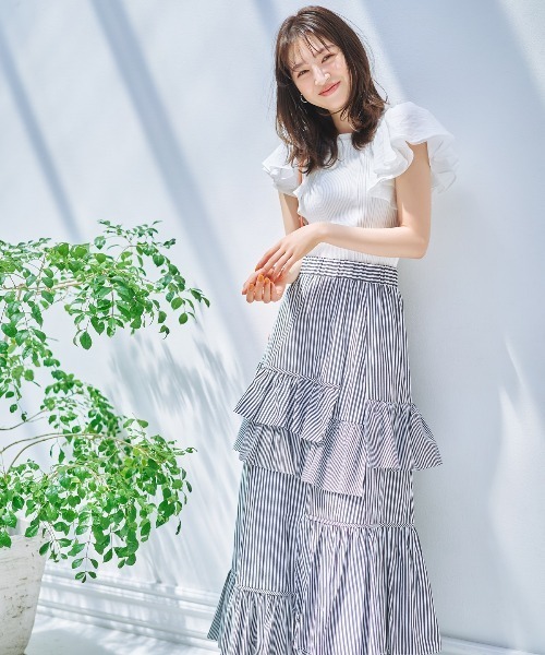 WILLSELECTION(ウィルセレクション)の「袖シフォンプチハイプルオーバー(Tシャツ/カットソー・レディース・オフホワイト/ピンク/ブラック・MEDIUM)」の13枚目の写真