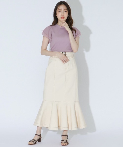 WILLSELECTION(ウィルセレクション)の「袖シフォンプチハイプルオーバー(Tシャツ/カットソー・レディース・オフホワイト/ピンク/ブラック・MEDIUM)」の10枚目の写真