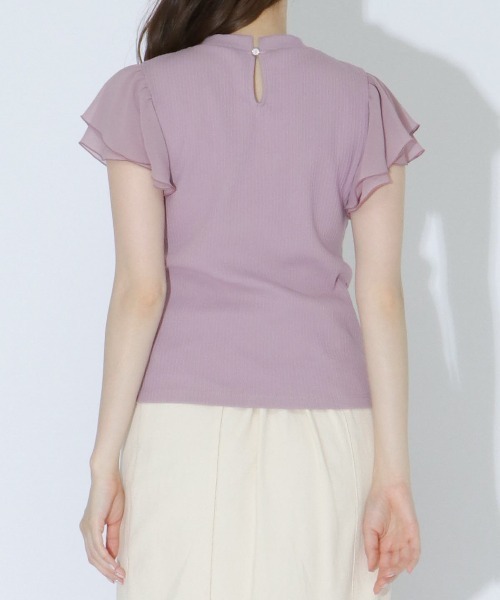 WILLSELECTION(ウィルセレクション)の「袖シフォンプチハイプルオーバー(Tシャツ/カットソー・レディース・オフホワイト/ピンク/ブラック・MEDIUM)」の12枚目の写真