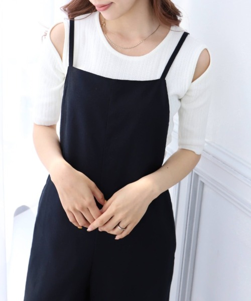 moment+(モーメントプラス)の「【セットアップ対応】麻タッチ ショルダーカットアウト クルーネックランダムリブニットプルオーバー(ニット/セーター・レディース・ブルー/ブラック/オフホワイト・M)」の22枚目の写真