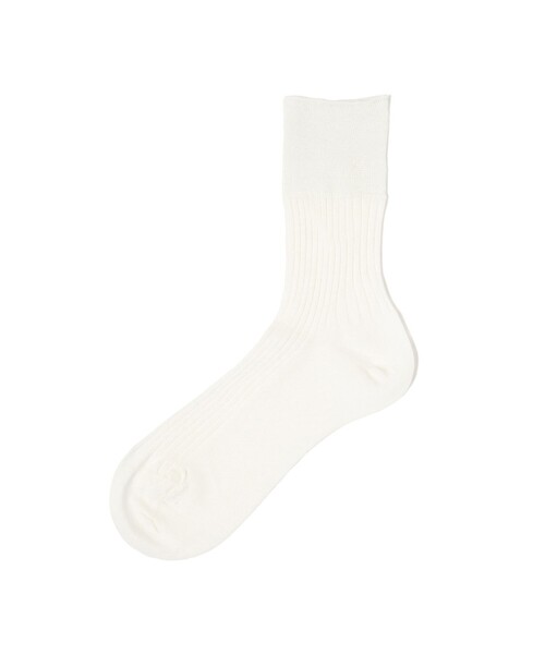 Demi-Luxe BEAMS(デミルクス ビームス)の「ハイゲージ リブソックス(ソックス/靴下・レディース・ホワイト/ブラック/ライトグレー・ONE SIZE)」の1枚目の写真
