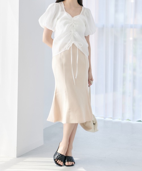 Lamoa（ラモア）の「Lamoa/ベーシック マーメイドスカート（スカート・レディース・アイボリー/ブラック・MEDIUM/LARGE/X-LARGE）」の4枚目の写真