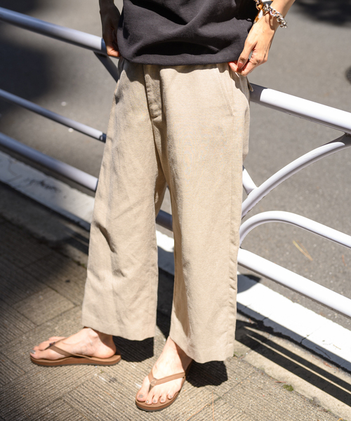 FRAMeWORK(フレームワーク)の「麻混クロスクロップドパンツ(その他パンツ・レディース・ブラック/ベージュ・36/40/38)」の6枚目の写真
