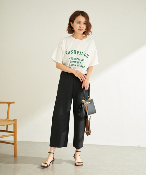 FRAMeWORK（フレームワーク）の「麻混クロスクロップドパンツ（その他
