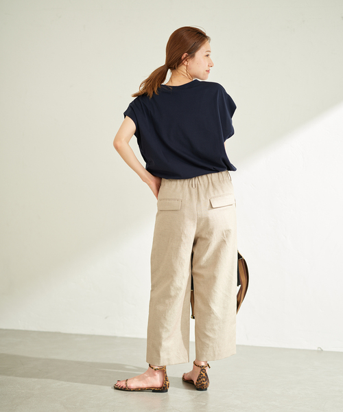 FRAMeWORK(フレームワーク)の「麻混クロスクロップドパンツ(その他パンツ・レディース・ブラック/ベージュ・36/40/38)」の13枚目の写真