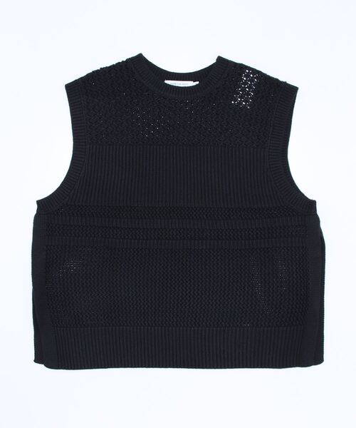 AMERICAN HOLIC（アメリカンホリック）の「透かし編みニットベスト（ベスト・レディース・ブラック/ライトグレー・L/M）」の5枚目の写真