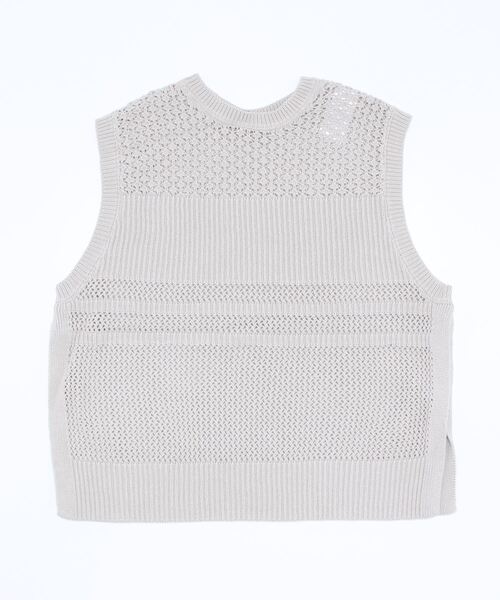 AMERICAN HOLIC（アメリカンホリック）の「透かし編みニットベスト（ベスト・レディース・ブラック/ライトグレー・L/M）」の4枚目の写真
