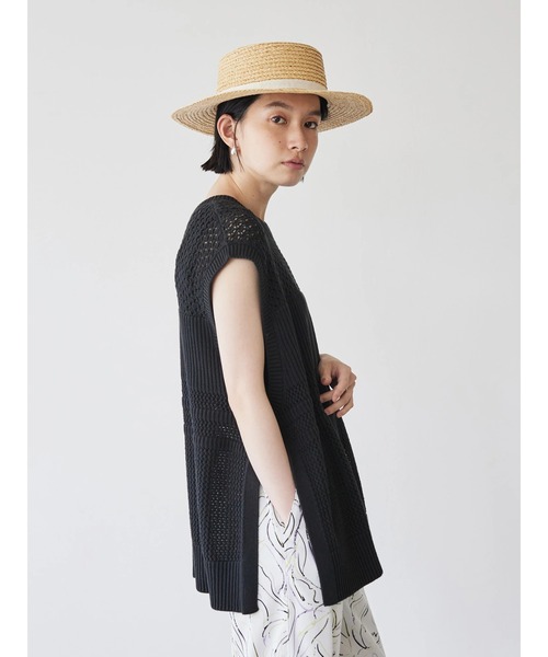 AMERICAN HOLIC（アメリカンホリック）の「透かし編みニットベスト（ベスト・レディース・ブラック/ライトグレー・L/M）」の6枚目の写真
