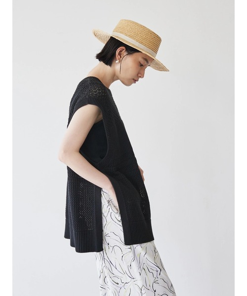 AMERICAN HOLIC（アメリカンホリック）の「透かし編みニットベスト（ベスト・レディース・ブラック/ライトグレー・L/M）」の18枚目の写真