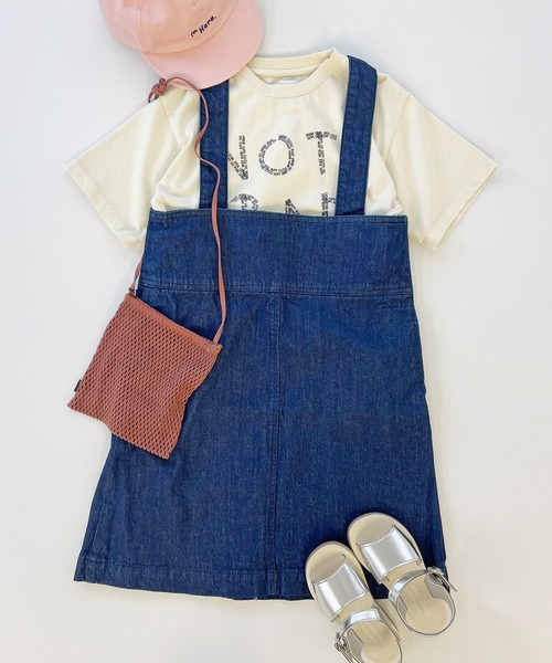 ARCH & LINE(アーチアンドライン)の「オーガニックコットン デニムジャンパースカート OG DENIM JUMPER SKIRT(ジャンパースカート・キッズ・アクア/グレー/ダークブルー・M/S/L/XL)」の3枚目の写真