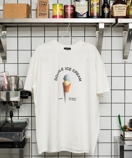 PBLIM（ページボーイリム）の「PAGEBOYLIM/BBアイスクリームコーンT（Tシャツ/カットソー・レディース・オフホワイト/杢グレー・MEDIUM/LARGE）」の5枚目の写真
