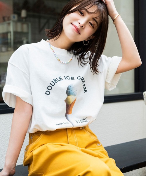 新品・ベイビーチアー　アイスクリームTシャツ　ポンポンパンツ　セット　120 新品・ベイビーチアー アイスクリームTシャツ ポンポンパンツ