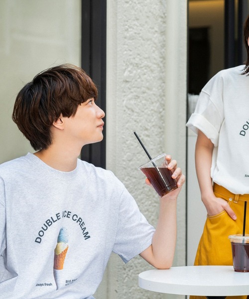 PBLIM（ページボーイリム）の「PAGEBOYLIM/BBアイスクリームコーンT（Tシャツ/カットソー・レディース・オフホワイト/杢グレー・MEDIUM/LARGE）」の19枚目の写真