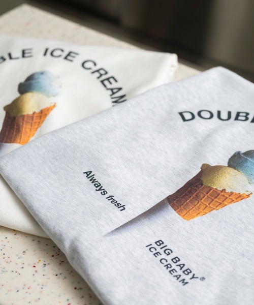 PBLIM（ページボーイリム）の「PAGEBOYLIM/BBアイスクリームコーンT（Tシャツ/カットソー・レディース・オフホワイト/杢グレー・MEDIUM/LARGE）」の3枚目の写真