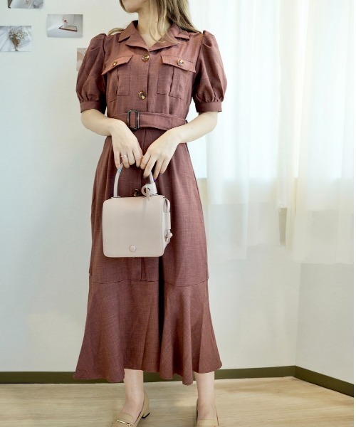 CECIL McBEE(セシルマクビー)の「開襟シャツマーメイドOP(ワンピース・レディース・グレー/モカ/ブラック・MEDIUM)」の13枚目の写真