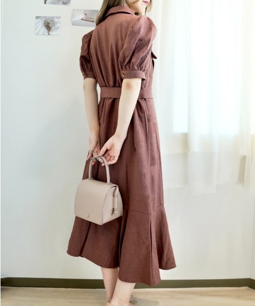 CECIL McBEE(セシルマクビー)の「開襟シャツマーメイドOP(ワンピース・レディース・グレー/モカ/ブラック・MEDIUM)」の12枚目の写真