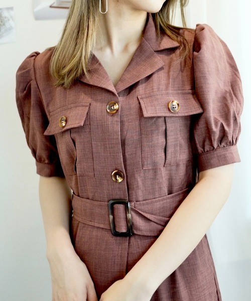 CECIL McBEE(セシルマクビー)の「開襟シャツマーメイドOP(ワンピース・レディース・グレー/モカ/ブラック・MEDIUM)」の11枚目の写真
