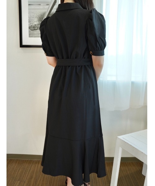 CECIL McBEE(セシルマクビー)の「開襟シャツマーメイドOP(ワンピース・レディース・グレー/モカ/ブラック・MEDIUM)」の6枚目の写真