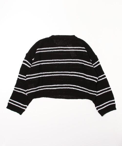 Figments（フィグメンツ）の「サマーボーダーニット（ニット/セーター・レディース・サックスブルー/ブラック/ホワイト・FREE）」の8枚目の写真